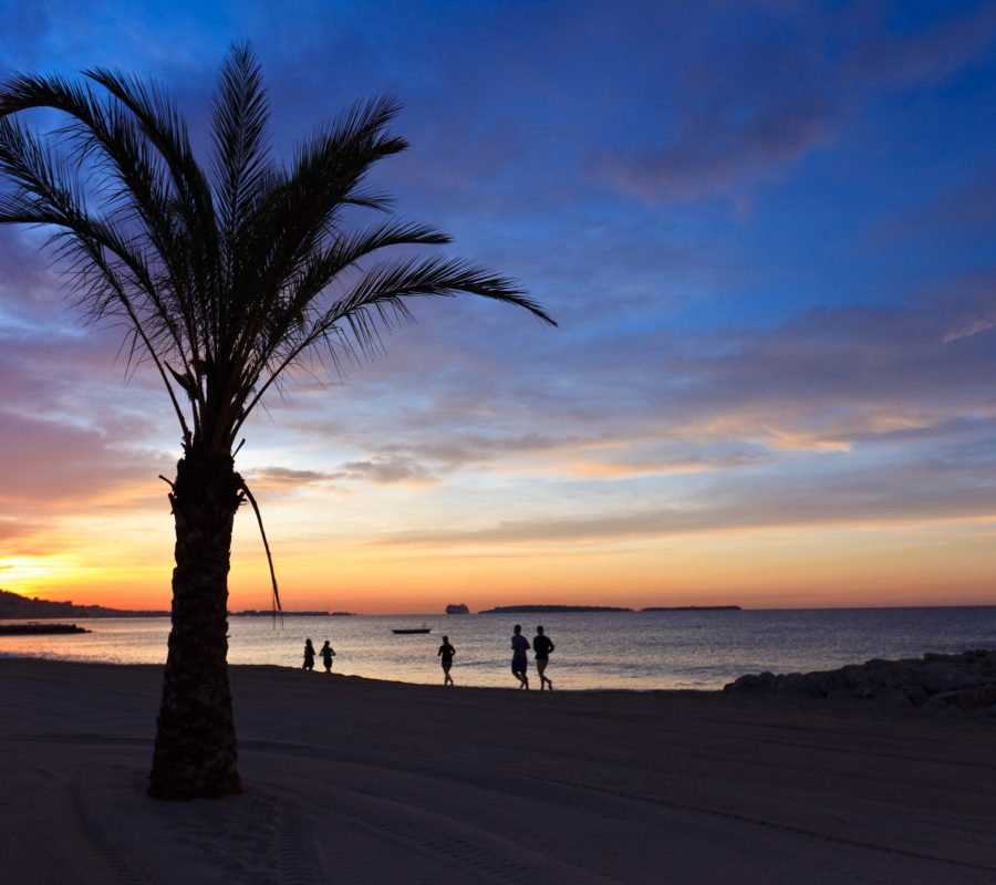 a beautiful tropical sunrise on the beach